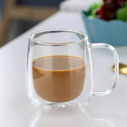 Elegant Double Wall Glass Cup for Coffee, Tea, Latte, and Cold Brews
