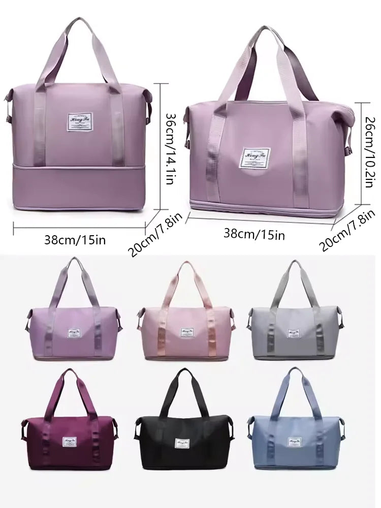 Waterproof Nylon Gym and Travel Tote Bag with Large Capacity