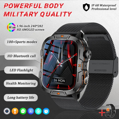Men's Sports Smartwatch with HD Bluetooth Call & 100+ Modes – Military Grade