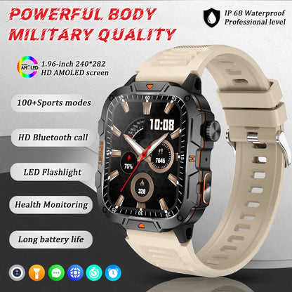Men's Sports Smartwatch with HD Bluetooth Call & 100+ Modes – Military Grade
