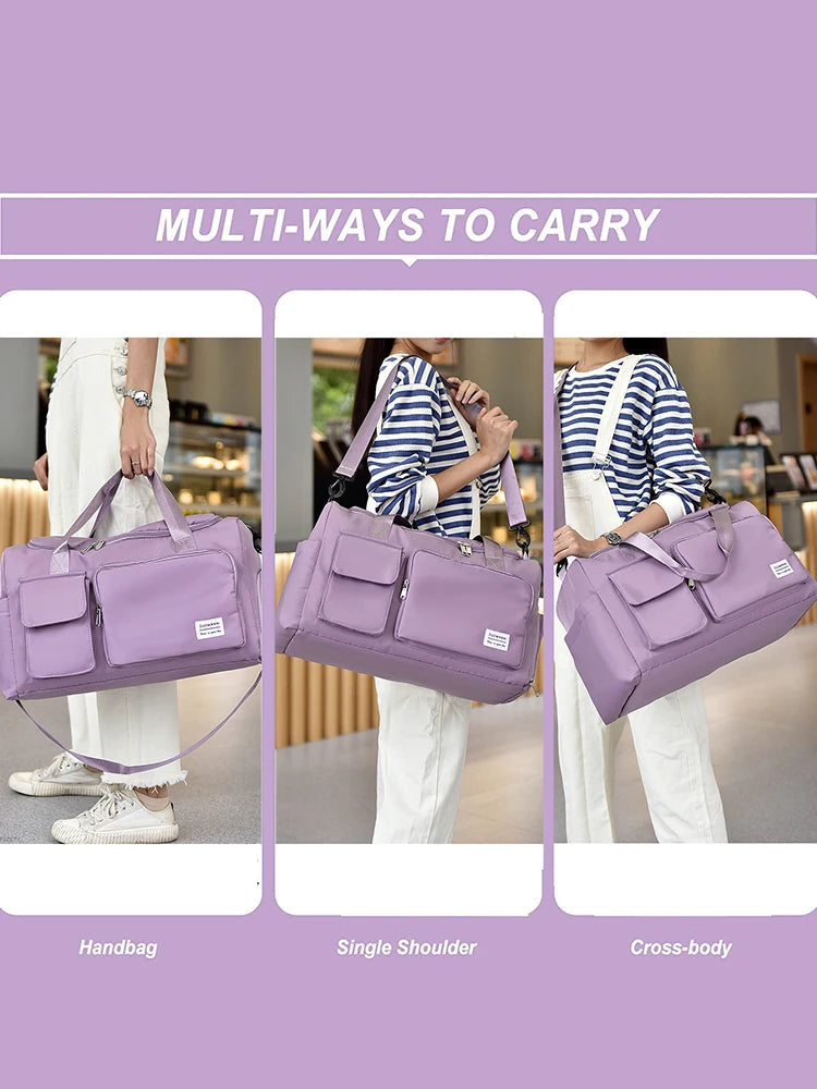 Lightweight Overnight Bag for Women with Dry-Wet Separation and 35L Capacity