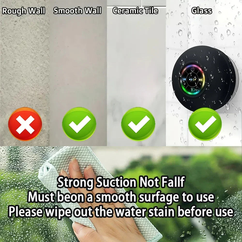 Portable Shower Speaker with Mic, Subwoofer Sound and Bluetooth 5.0