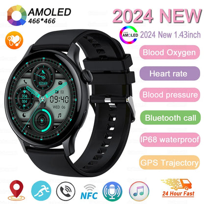 Women’s Sports Smartwatch with 1.43 in AMOLED Screen and Wellness Features