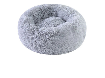 Soft Plush Cat Bed Washable Round Nest for Small Pets
