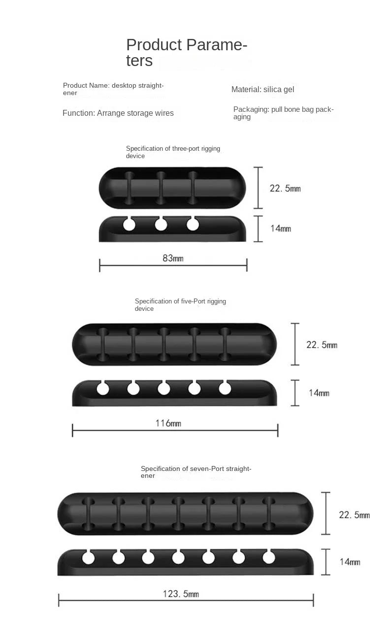 Multi-Slot Cord Manager for USB, Headset and Power Cables