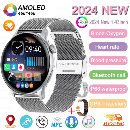 Women’s Sports Smartwatch with 1.43 in AMOLED Screen and Wellness Features