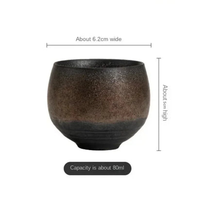 Japanese Style Handmade Stoneware Tea Cup – Ceramic Single Cup