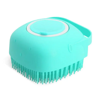 Pet Shampoo Brush with 80ml Dispenser for Dogs and Cats - Soft Silicone