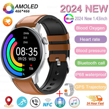 Women’s Sports Smartwatch with 1.43 in AMOLED Screen and Wellness Features