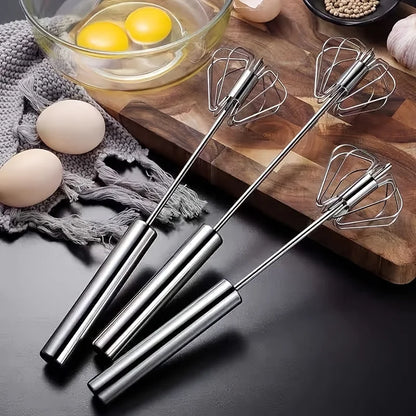 Stainless Steel Semi-Automatic Egg Beater for Easy Mixing and Whisking