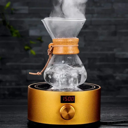 600ml Hand Glass Coffee Kettle with Stainless Steel Drip Filter