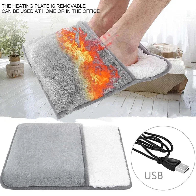 Portable Heated Foot Mat for Home, Office or Bed Use
