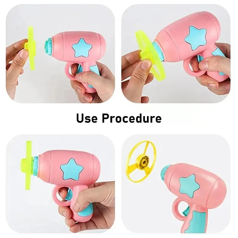 Funny Flying Disc Cat Toy Handheld Launcher for Active Kittens