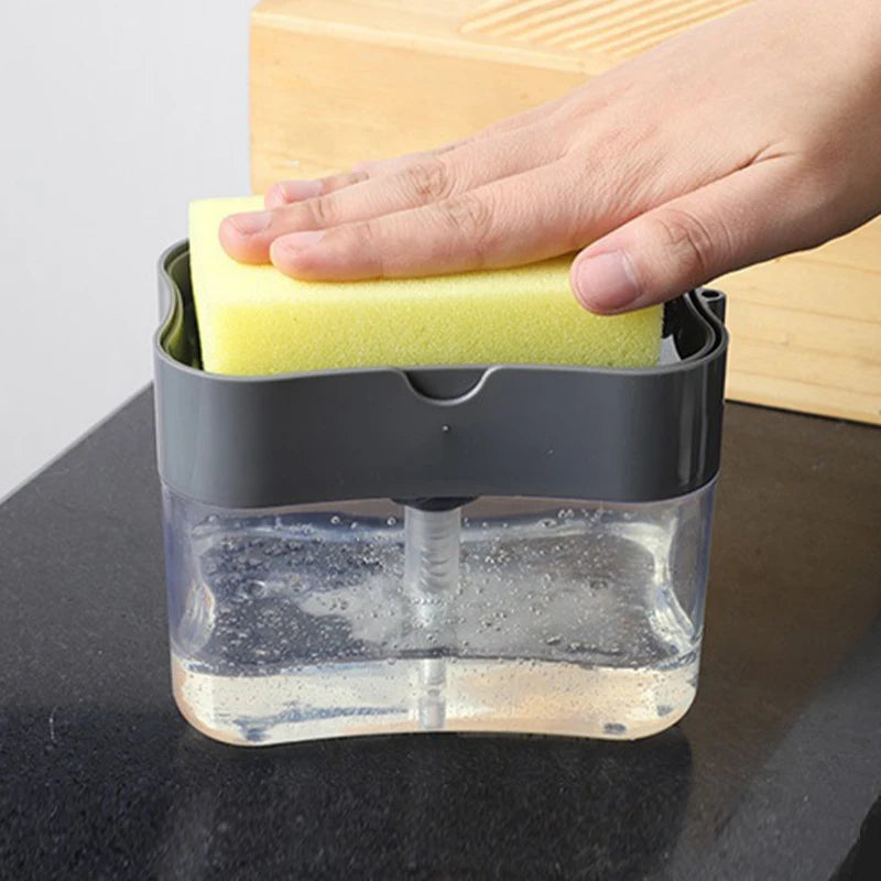 Portable Soap Dispenser for Dishes and Pots Easy-Press Kitchen Cleaning