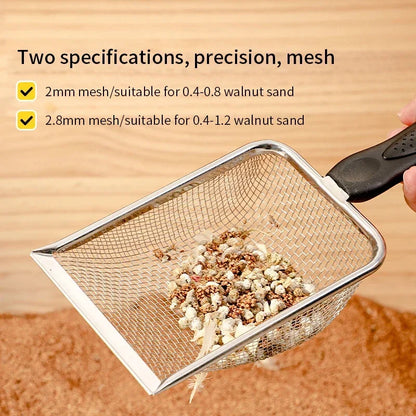 Stainless Steel Cat Litter Scoop Fine Mesh Sifter for Easy Clean-Up