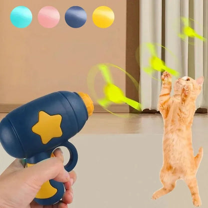 Funny Flying Disc Cat Toy Handheld Launcher for Active Kittens
