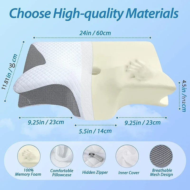2-in-1 Contour Orthopaedic Neck Support Pillow Memory Foam