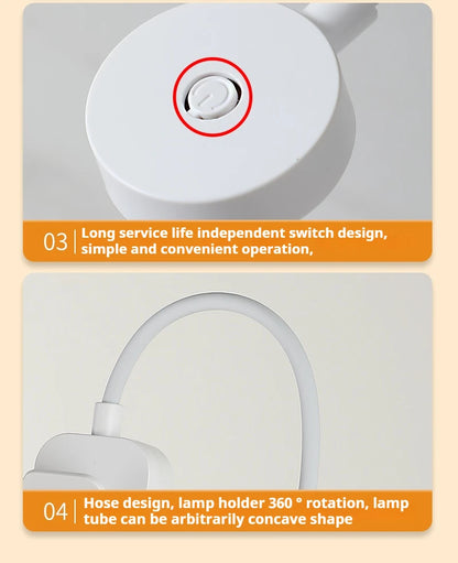 Portable Foldable Book Light for Bedtime Reading with 360° Gooseneck
