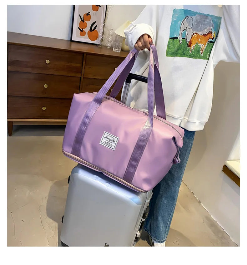 Waterproof Nylon Gym and Travel Tote Bag with Large Capacity