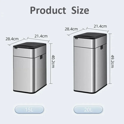 Automatic Sensor Bin 20L Stainless Steel Smart Trash Can