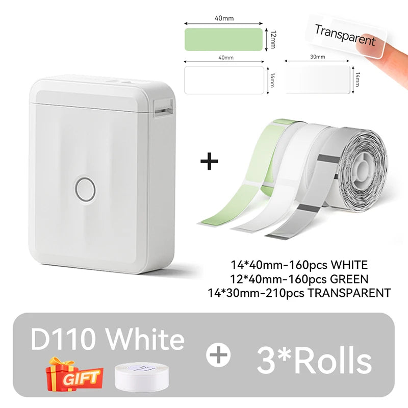 Portable NIIMBOT D110 Label Maker with Tape and App Support