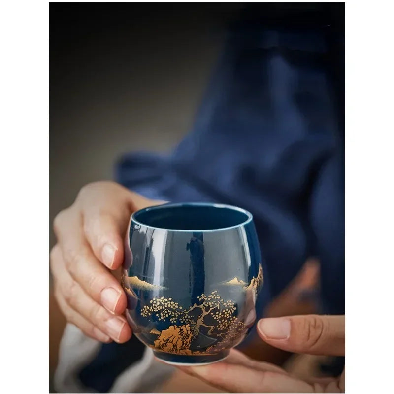 Handmade Japanese-Style Pottery Teacup for Single Serve Brewing