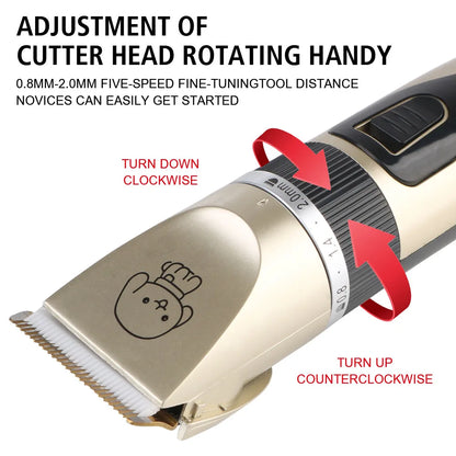 Electric Pet Hair Trimmer for Dogs Cats and Small Animals Kit with Low Noise and Adjustable Blades