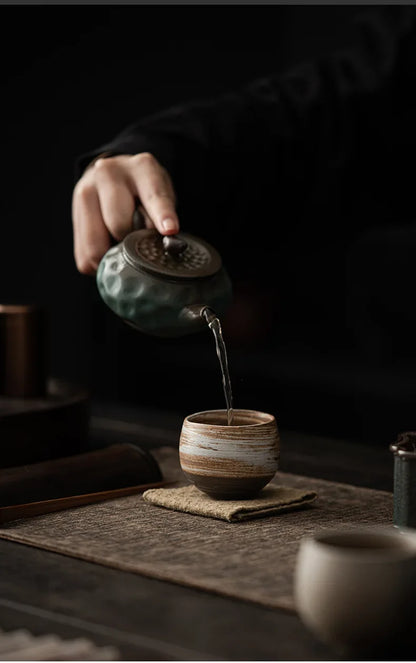 Japanese Style Handmade Stoneware Tea Cup – Ceramic Single Cup