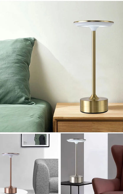 Modern Metal LED Desk Lamp with Stepless Brightness Adjustment