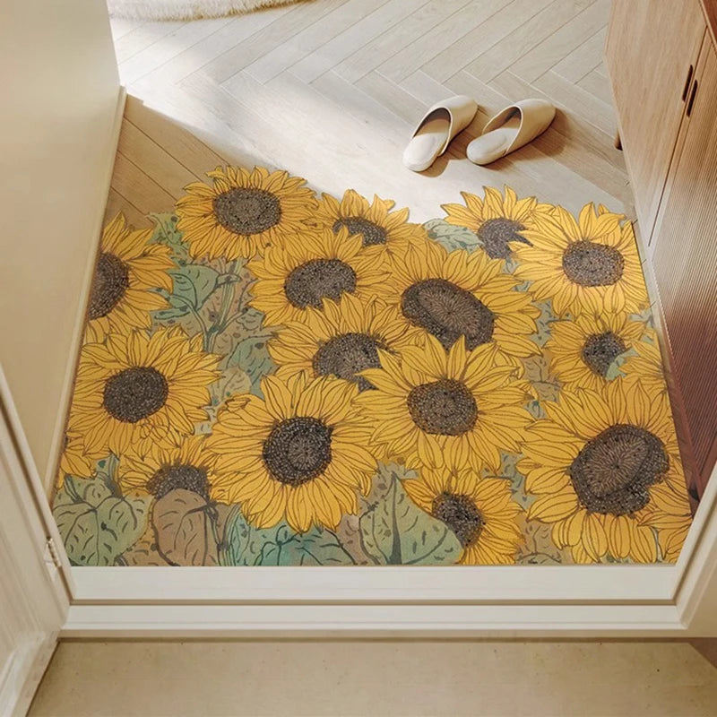 Large Non-Slip PVC Leather Door Mat Waterproof & Oil-Proof Entrance Rug