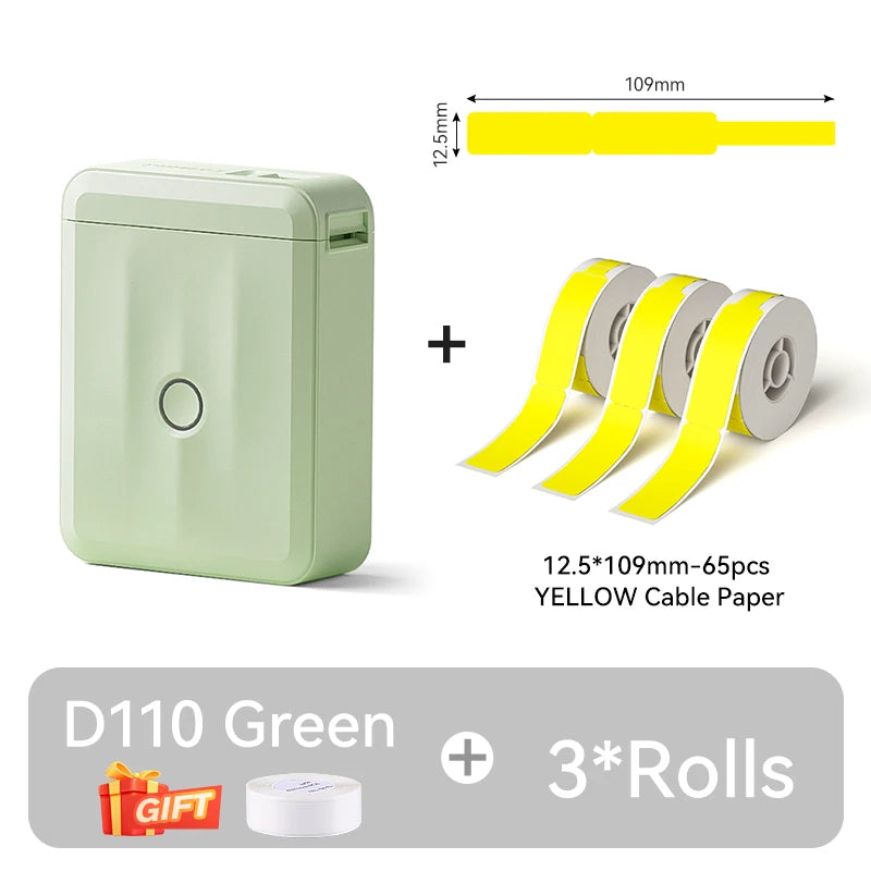 Portable NIIMBOT D110 Label Maker with Tape and App Support