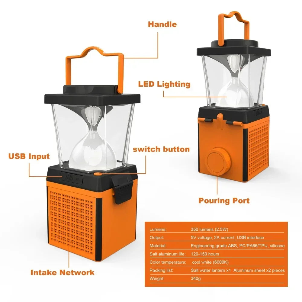 Portable Salt Water Emergency Lamp Battery-Free Eco-Friendly Light