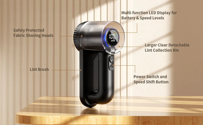 Electric Lint Remover with 3 Speeds and Large 6-Leaf Blades
