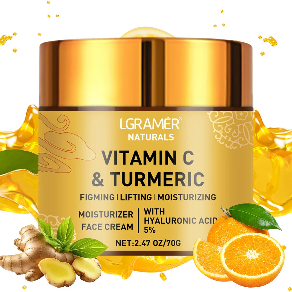 Hyaluronic and Retinol Face Moisturiser with Turmeric and Vitamin C for Smooth Skin