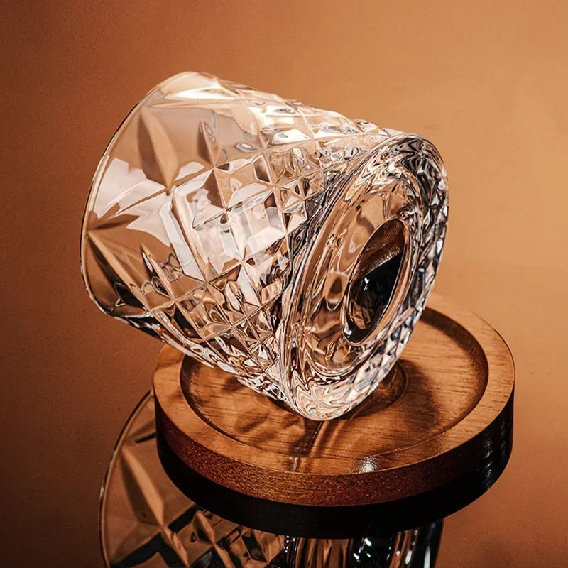 Spinning Tumbler Whiskey Glass for Brandy, Wine, and Spirits