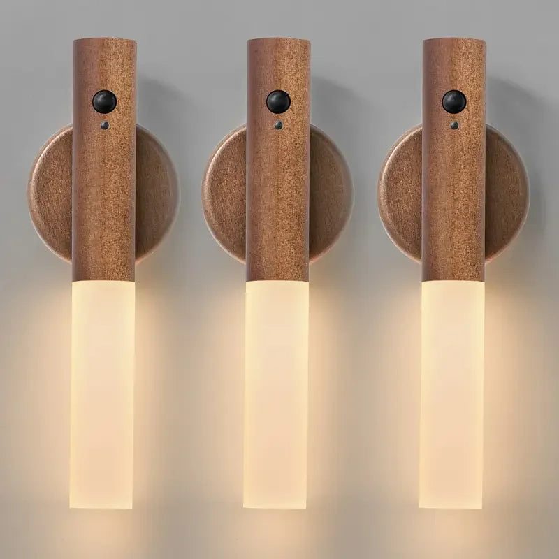 Wireless Motion Sensor Night Lamp LED Magnetic Rechargeable Light for Home