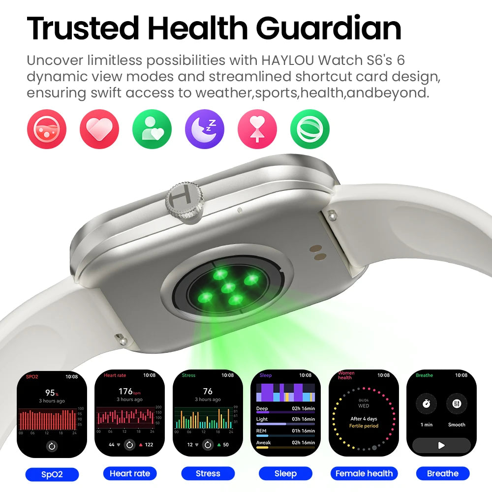 2.01" HD Display Fitness Smartwatch with Voice Assistant and IP68 Waterproof