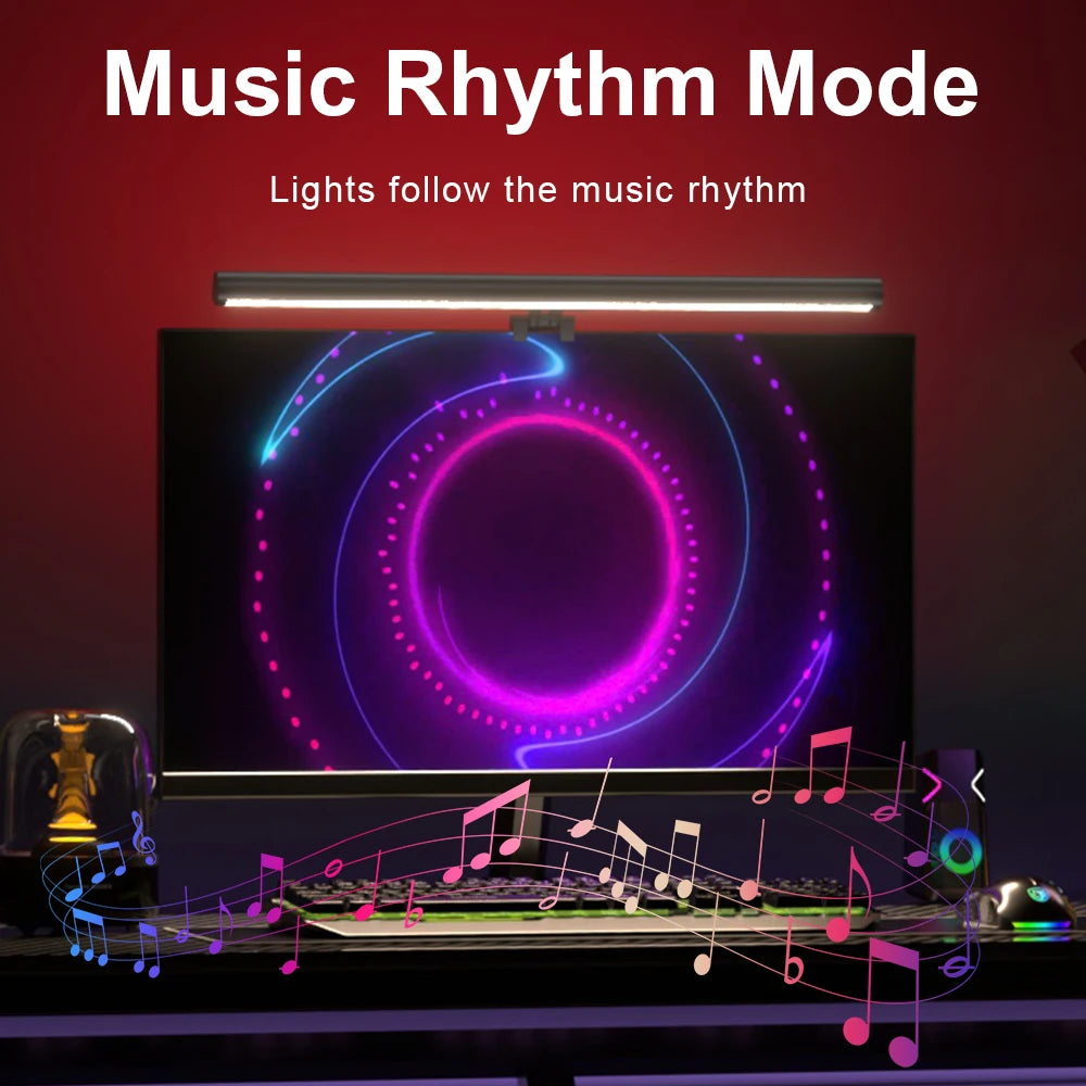 LED Monitor Light Bar Eye-Friendly Screen Lamp with RGB Backlight for Gaming & Work