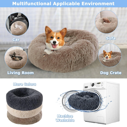 Round Pet Bed for Dogs and Cats Soft Plush