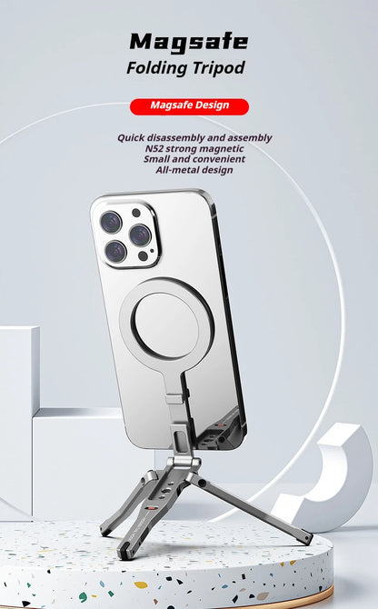 Universal Magnetic Phone Tripod Stand for Desk and Travel