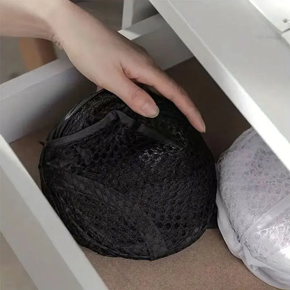 Foldable Mesh Laundry Basket with Pop-Up Design and Side Pockets