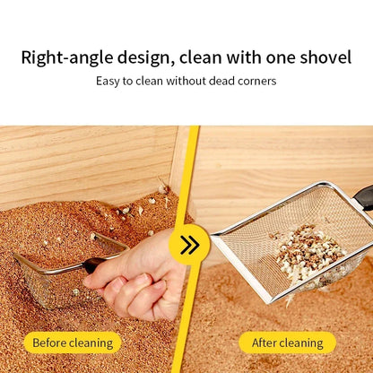 Stainless Steel Cat Litter Scoop Fine Mesh Sifter for Easy Clean-Up