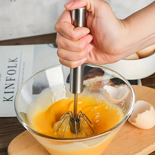 Stainless Steel Semi-Automatic Egg Beater for Easy Mixing and Whisking