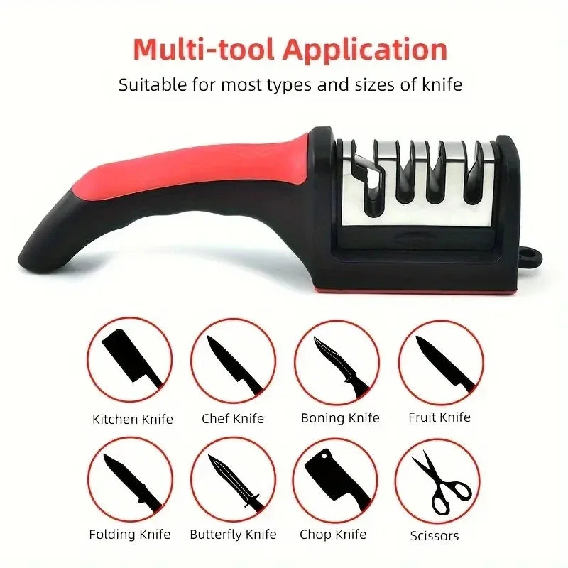 Multi-Purpose 3-Stage Knife Sharpener for Honing and Polishing
