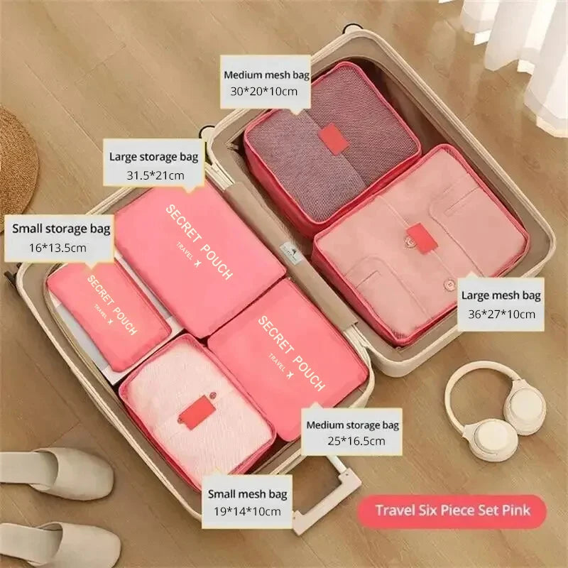 6 Pcs Travel Storage Bags for Clothes, Shoes and Toiletries