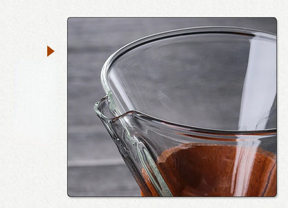 600ml Hand Glass Coffee Kettle with Stainless Steel Drip Filter