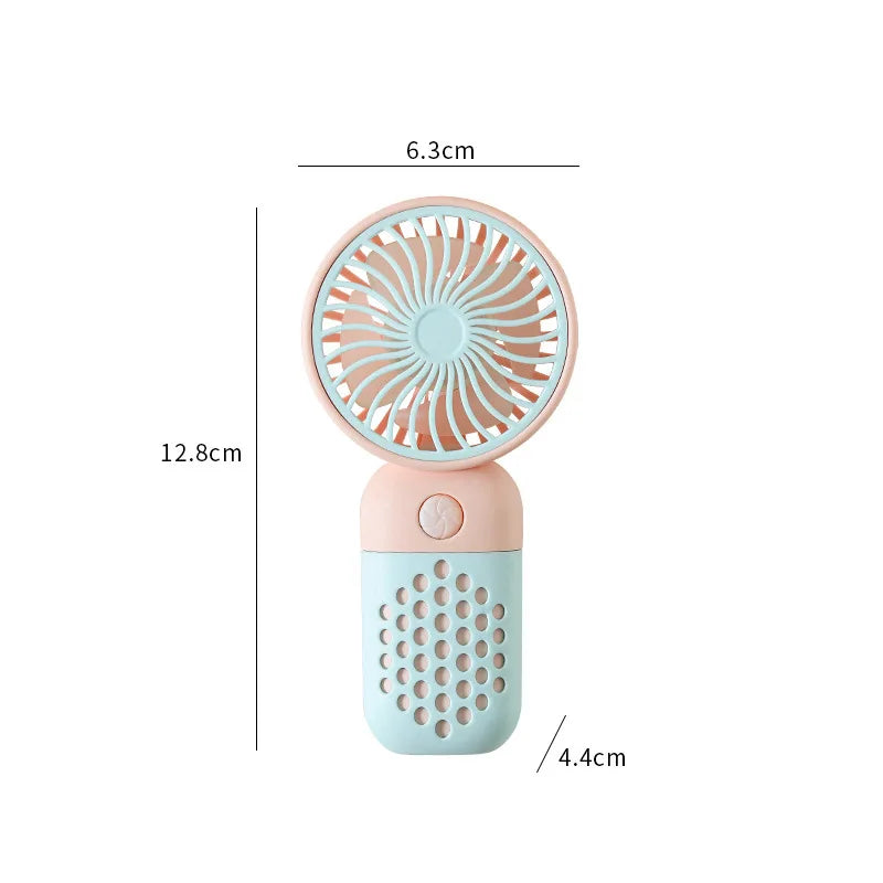 Mini Rechargeable Pocket Fan with Removable Blades and USB Charging
