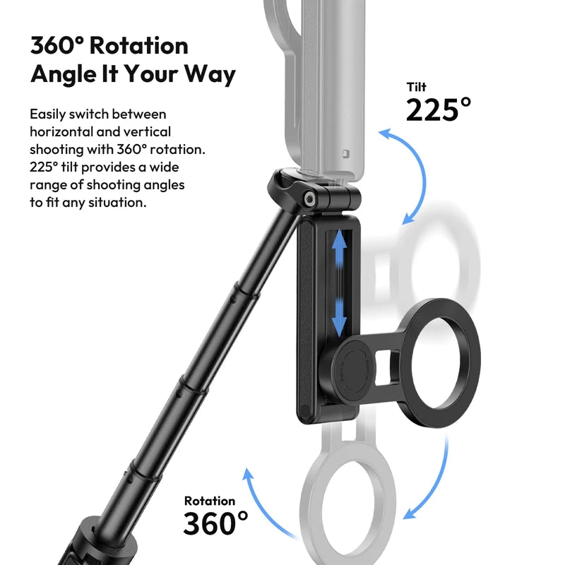 3-in-1 Wireless Phone Tripod Grip with MagSafe Mount and Remote