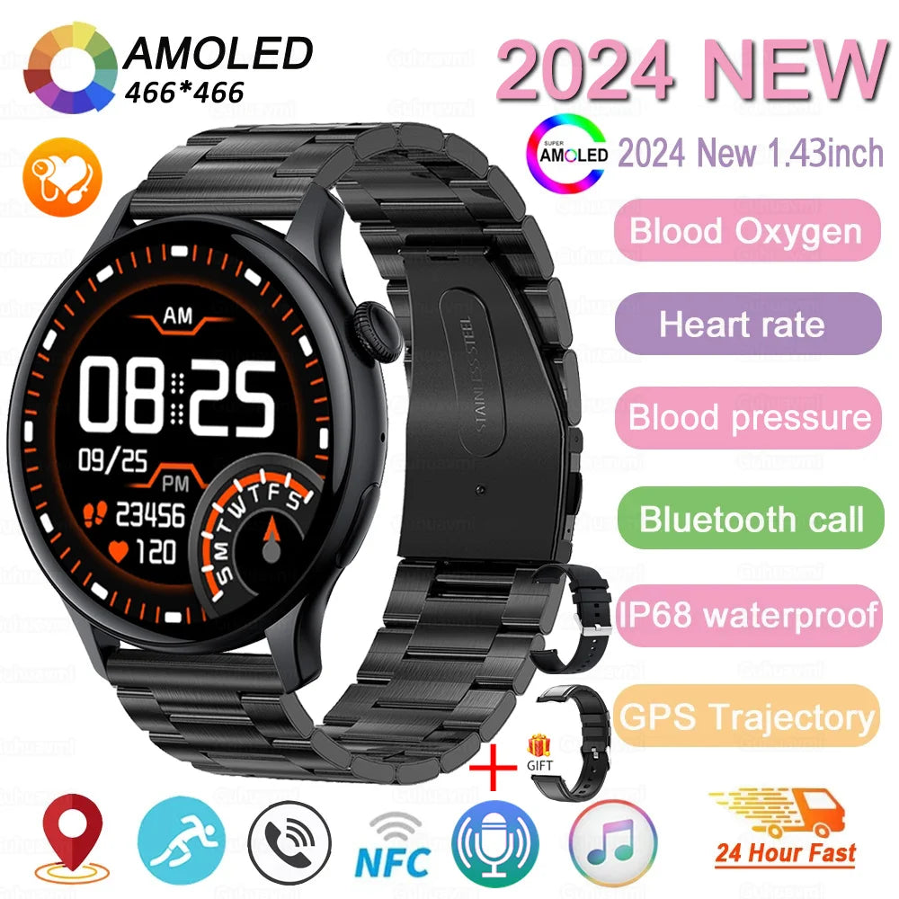 Women’s Sports Smartwatch with 1.43 in AMOLED Screen and Wellness Features