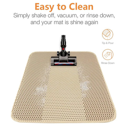 Waterproof Cat Litter Mat Double Layer Trapping Pad for Mess-Free Floors